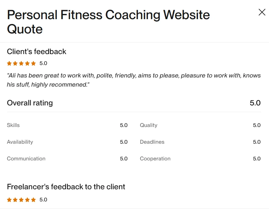 upwork review portfolio