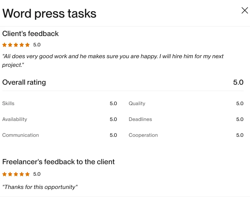 upwork review portfolio