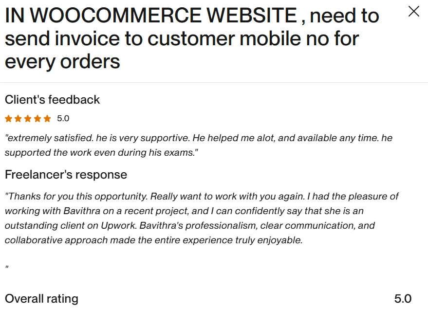 upwork review portfolio