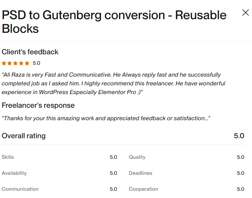 upwork review portfolio