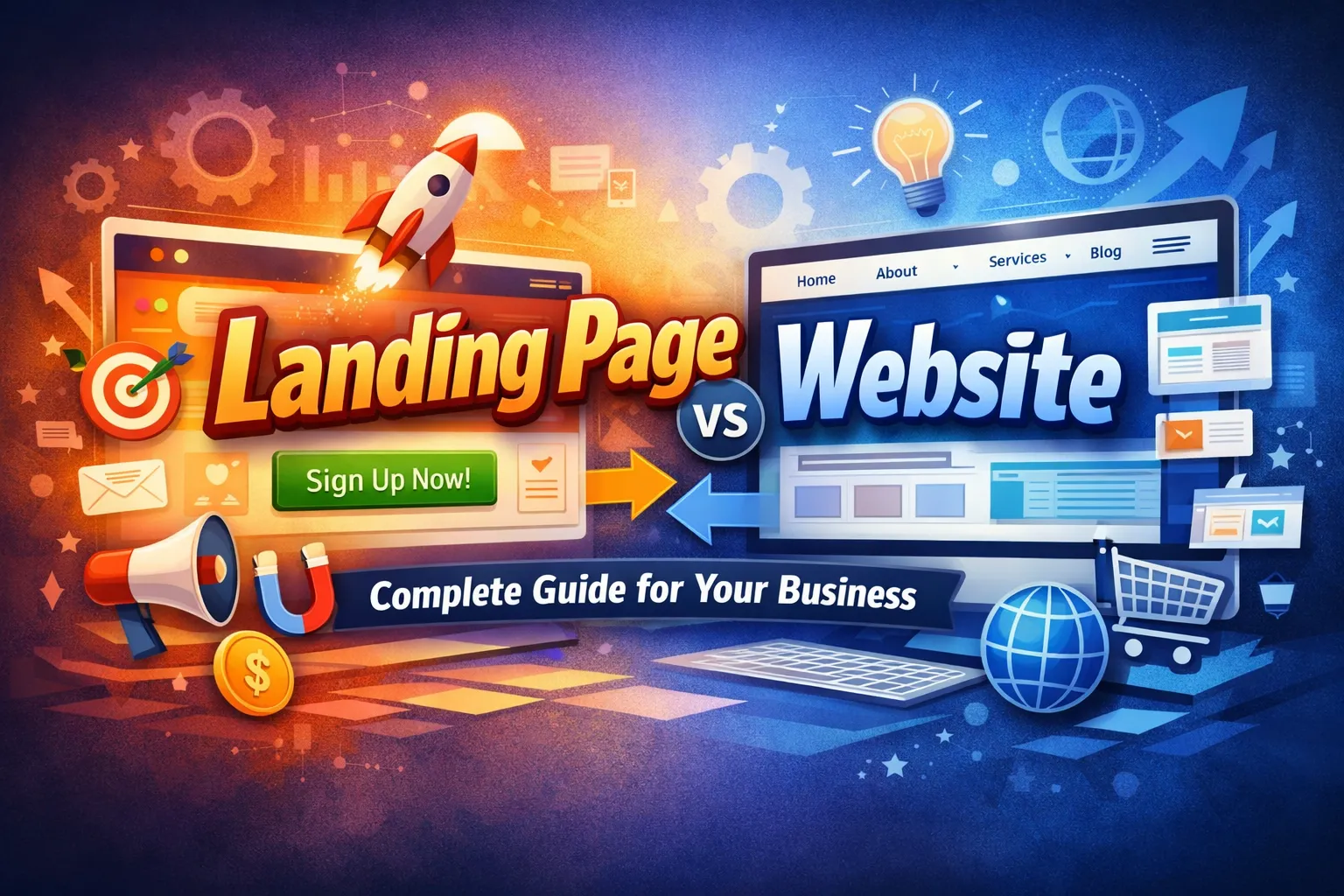 landing page vs website