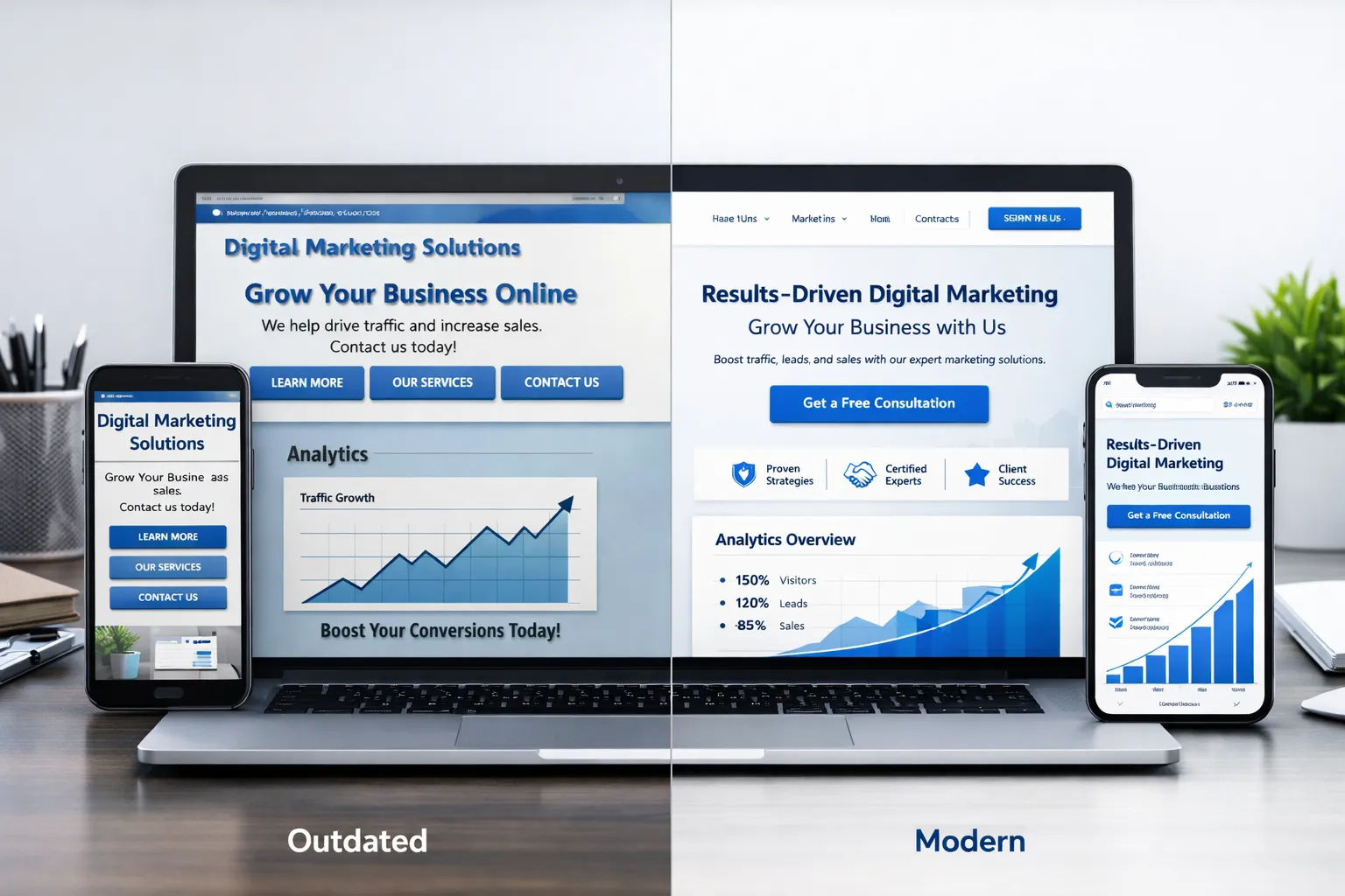 outdated website design business loss