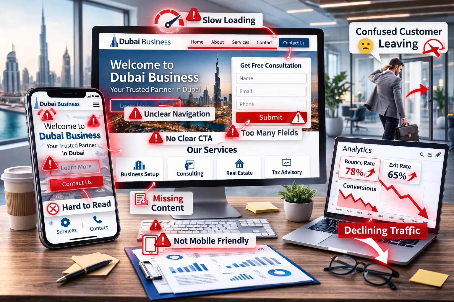 website mistakes driving customers away