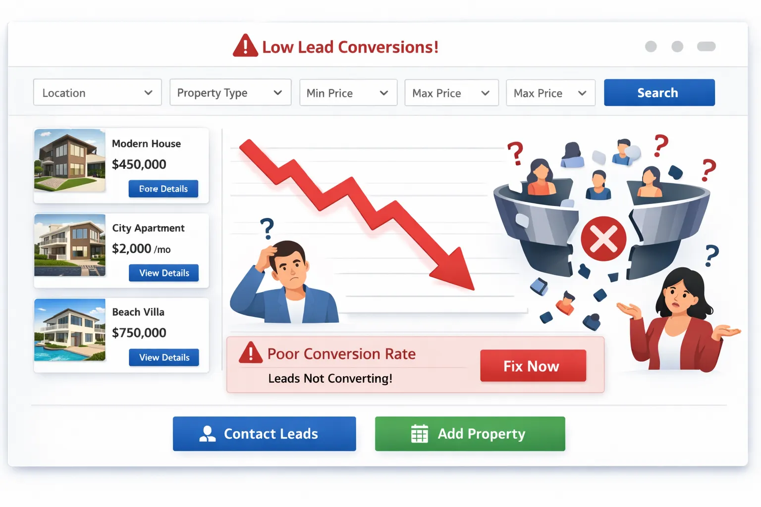 Real Estate Website Lead Problems