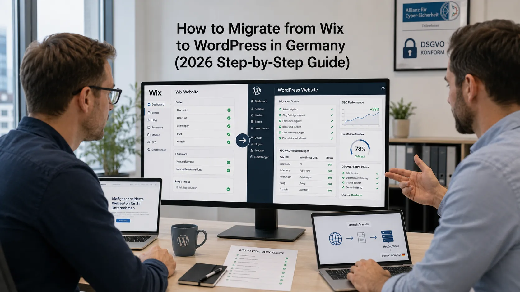 Wix to WordPress migration Germany