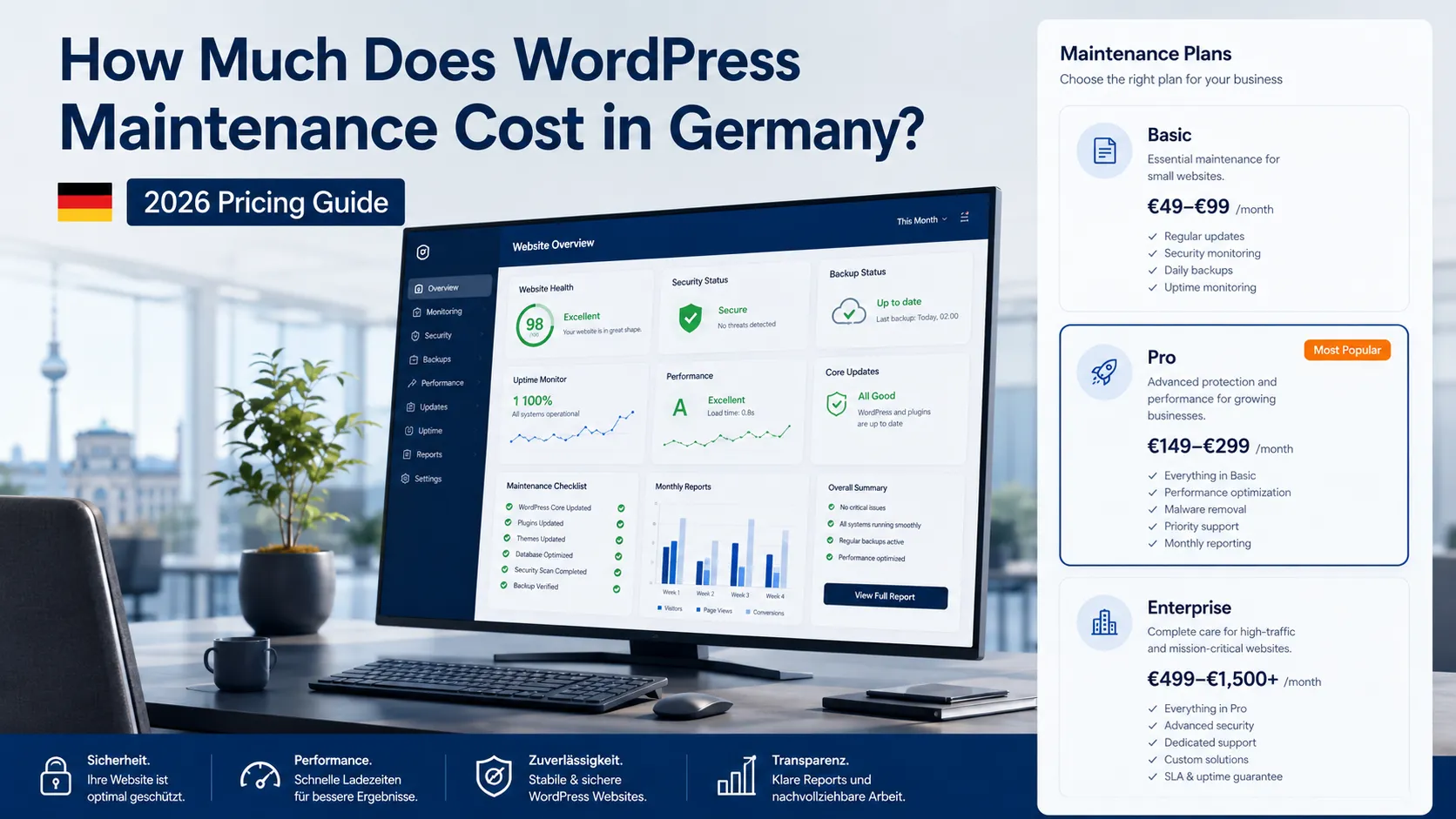 WordPress maintenance plan cost Germany