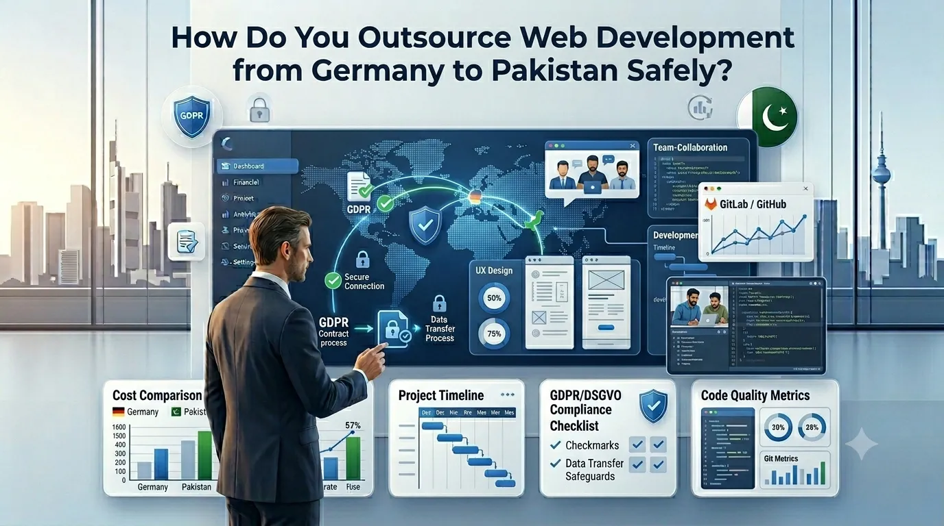 outsource web development from Germany to Pakistan