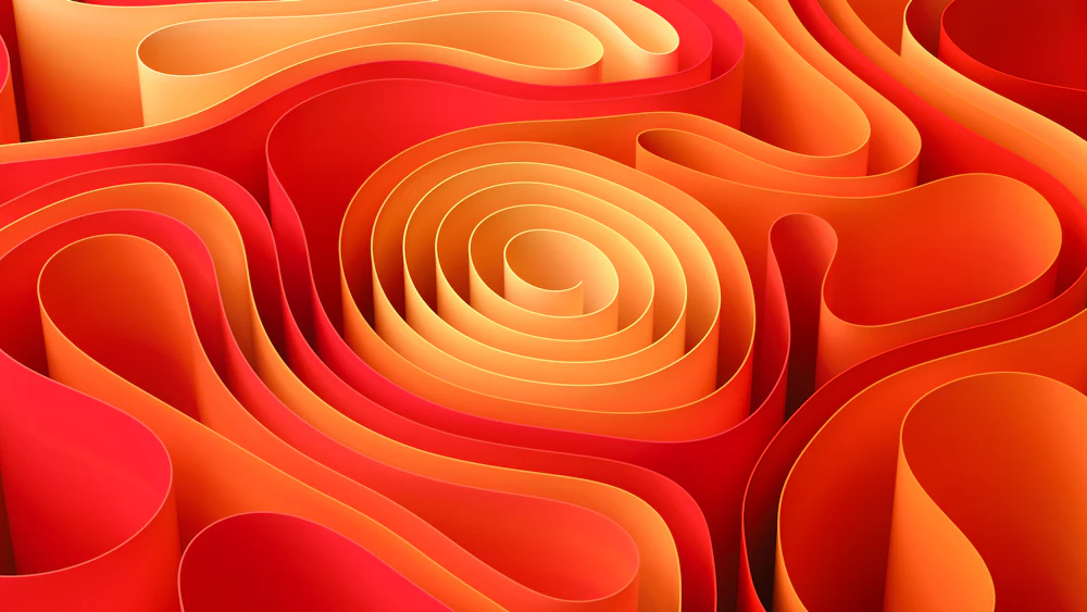 Abstract orange 3D waves