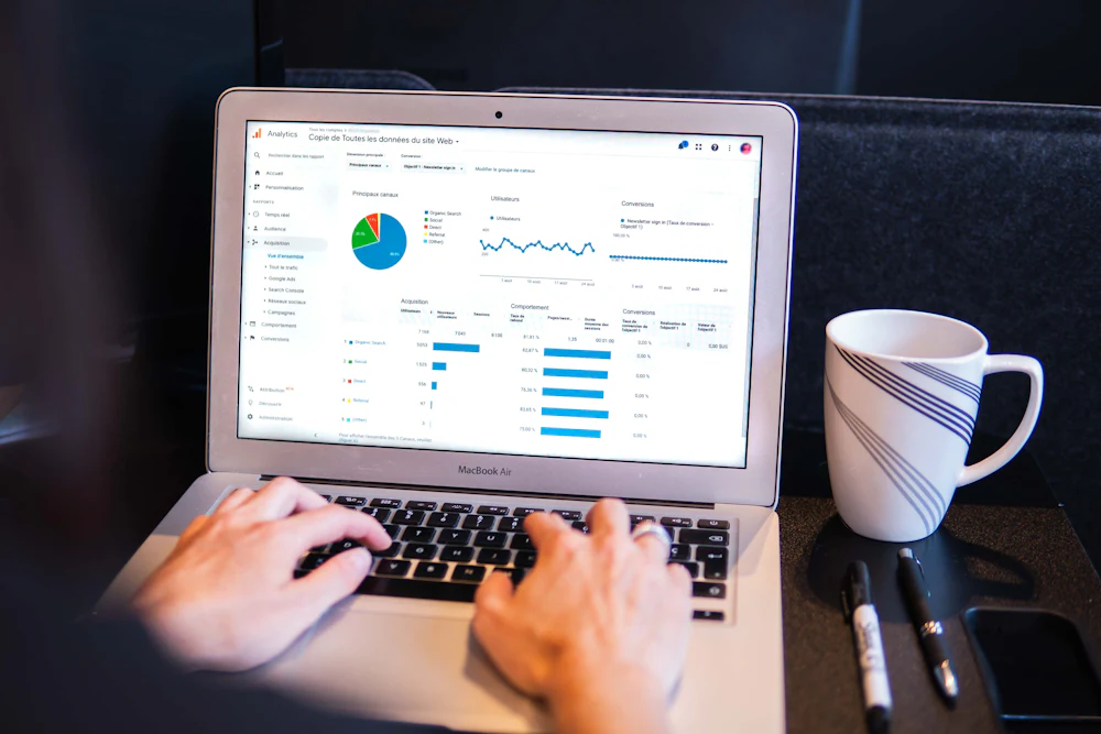 Marketer reviewing A/B test results for a landing page
