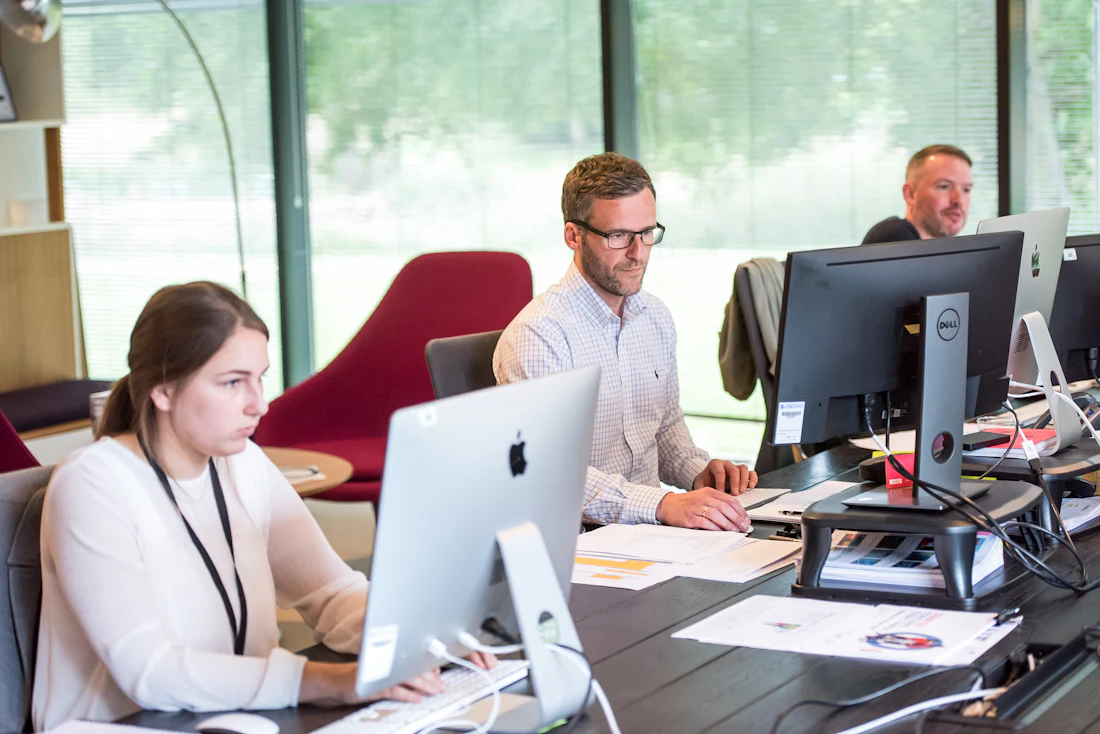 Agency team working together in an office