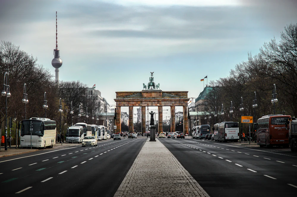Brandenburg Gate and TV Tower in Berlin, Germany